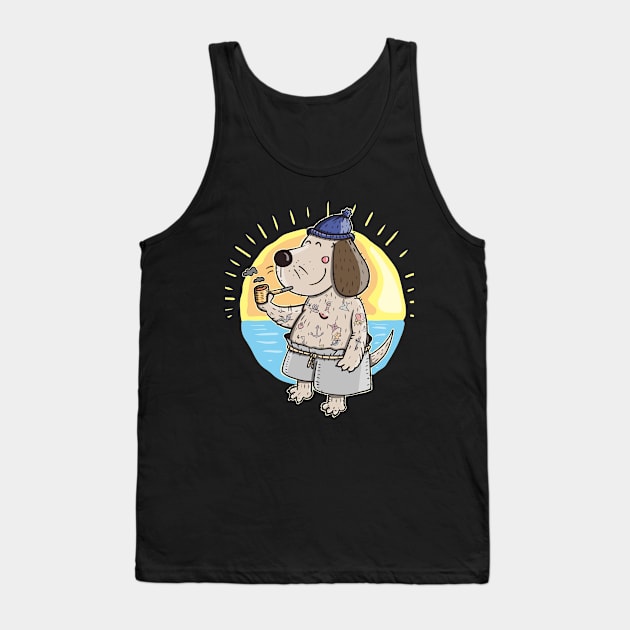 Sailor Dog with Tattoos Tank Top by schlag.art